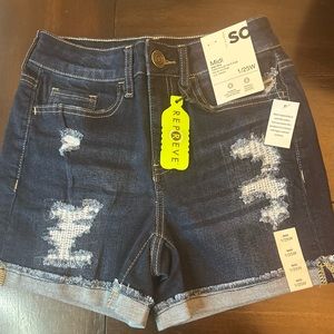 NEW with TAGS!!!! SO MIDI high rise denim shorts.
